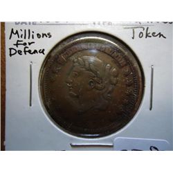 1837 HARD TIMES TOKEN MILLIONS FOR DEFENSE NOT ONE