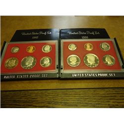 1980 & 82 US PROOF SETS (WITH BOXES)