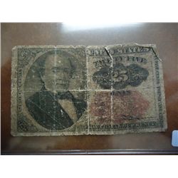 25 US FRACTIONAL CURRENCY ROUGH SHAPE
