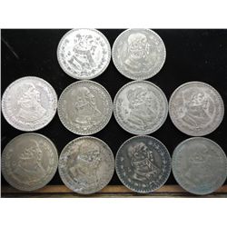 10- MEXICO SILVER PESOS .5140 OZ. ASW TOTAL