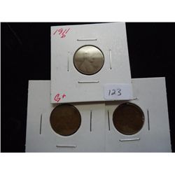 1911-D,12-D & 13-D LINCOLN CENTS