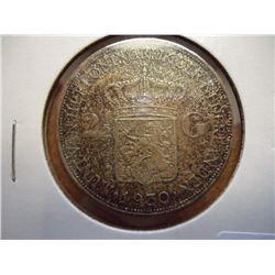 1930 NETHERLANDS 2 1/2 GULDEN SILVER .5787 OZ. ASW