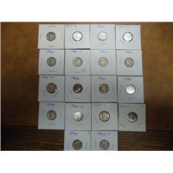 18 ASSORTED MERCURY DIMES