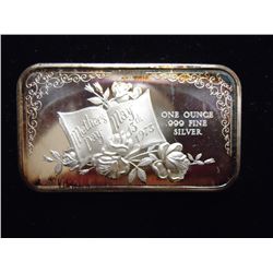 1 TROY OZ .999 FINE SILVER INGOT