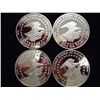 Image 2 : 4-100 MIL .999 SILVER MEDALS PROOF