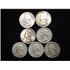 Image 1 : 7 ASSORTED 1950'S WASHINGTON SILVER QUARTERS