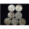 Image 2 : 7 ASSORTED 1950'S WASHINGTON SILVER QUARTERS