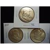 Image 1 : 1952,57 & 63 FRANKLIN HALF DOLLARS