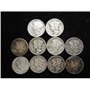 Image 1 : 10 ASSORTED 1940'S MERCURY DIMES