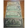 Image 1 : CANADA $1 CURRENCY SET 1937,54,67 & 73