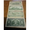 Image 2 : CANADA $1 CURRENCY SET 1937,54,67 & 73