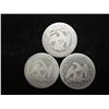 Image 2 : 3 ASSORTED SEATED LIBERTY QUARTERS