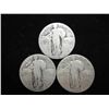 Image 1 : 3 ASSORTED STANDING LIBERTY QUARTERS