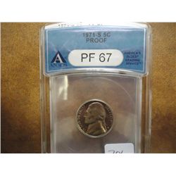 1971-S JEFFERSON NICKEL ANACS PF67