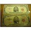 Image 1 : 1953-B & 63 US $5 NOTES RED SEALS