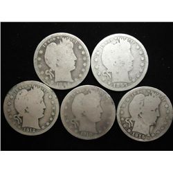 5 ASSORTED BARBER QUARTERS