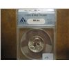 Image 1 : 1957 WASHINGTON SILVER QUARTER ANACS MS64