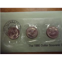 1980 P/D/S SBA DOLLAR SOUVENIR SET (UNC)