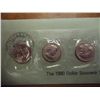 Image 1 : 1980 P/D/S SBA DOLLAR SOUVENIR SET (UNC)