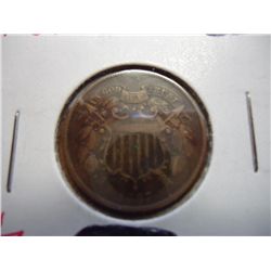 1867 TWO CENT PIECE (EXTRA FINE)