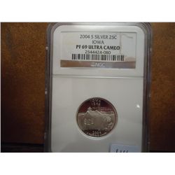 2004-S SILVER IOWA QUARTER NGC PF69 ULTRA CAMEO