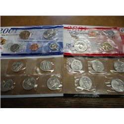 2001 US MINT SET (UNC) P/D (WITH ENVELOPE)