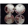 Image 1 : 4-100MIL .999 SILVER MEDAL ROUNDS PROOF