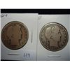 Image 1 : 1902-S & 07 BARBER HALF DOLLARS