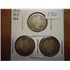 Image 1 : 1912,13 & 14 BARBER DIMES