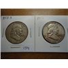 Image 1 : 1953-S & 58 FRANKLIN HALF DOLLARS
