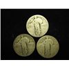 Image 1 : 3 ASSORTED STANDING LIBERTY QUARTERS