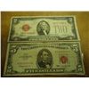 Image 1 : 1928-D $2 & 1963 $5 US NOTES RED SEALS