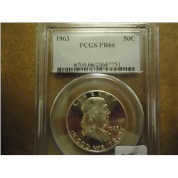 1963 FRANKLIN HALF DOLLAR PCGS PR66