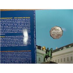 2006 SILVER AUSTRIAN  5 EURO .2572 OZ. ASW