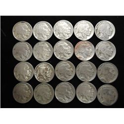 20 ASSORTED 1930'S BUFFALO NICKELS