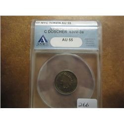 1863 NY-NYC TOKEN C DOSCHER 630V-3A ANACS AU55