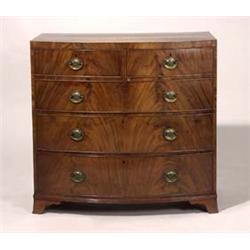 regency bowfront mahogany chest of drawers...