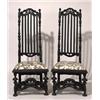 Image 1 : PAIR OF late 17th century-style ebonized h...