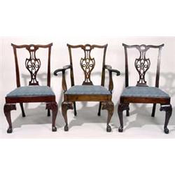 set of six colonial chippendale-style dini...