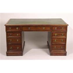 victorian mahogany pedestal desk Nineteent...