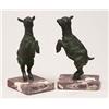 Image 1 : pair of patinated bronze prancing lambs Mo...