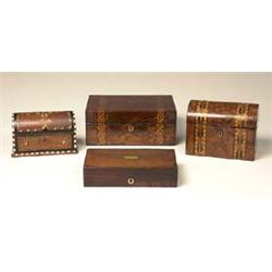 VICtorian tunbridgeware inlaid walnut sewi...