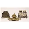 Image 1 : ROCOCO REVIVAL BRASS INKSTAND Continental,...