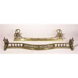 regency-style brass fender Nineteenth cent...