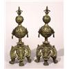 Image 1 : pair of renaissance revival brass andirons...