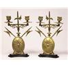Image 1 : PAIR OF FRENCH BRASS TWIN-LIGHT CANDELABRA...