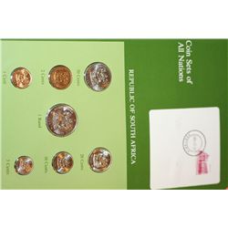 Republic of South Africa; Coin Set of All Nations W/Stamp Dated 1984