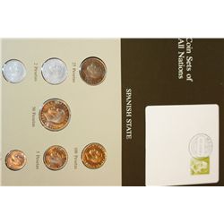 Spanish State; Coin Set of All Nations W/Stamp Dated 1986