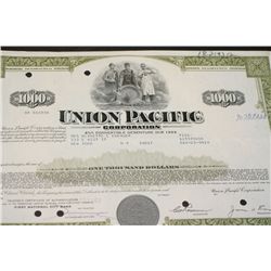 Union Pacific Corp. Stock Certificate Dated 1969