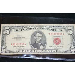 1963 United States Note $5, Red Seal